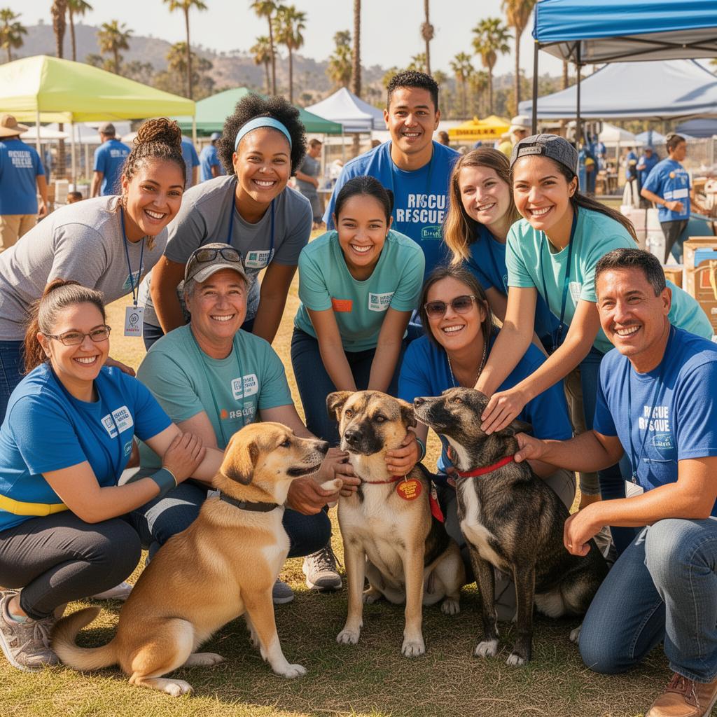 Volunteers helping at Example Rescue